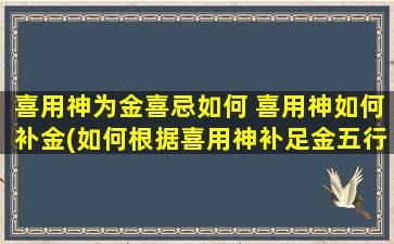 喜用神为金喜忌如何 喜用神如何补金(如何根据喜用神补足金五行，提升运势？)